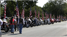 Photo of motorcycles at Ralph Bennett Memorial Service