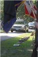 Photo of funeral procession at Ralph Bennett Memorial Service
